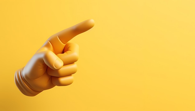 Вид 3D-руки, указывающей указательным пальцем