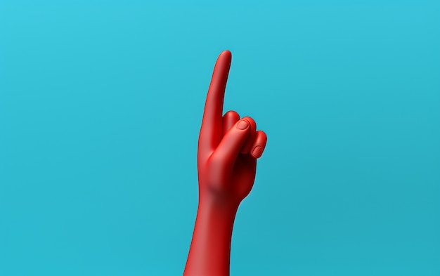 Free photo view of 3d hand pointing with index finger