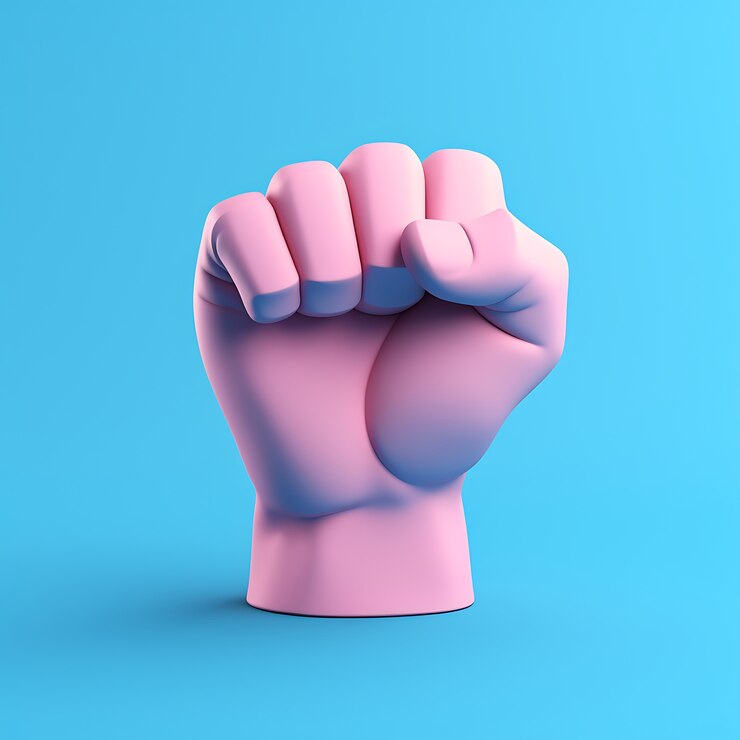 Free Photo view of 3d hand showing fist gesture