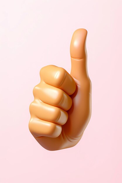 View of 3d hand showing thumbs up