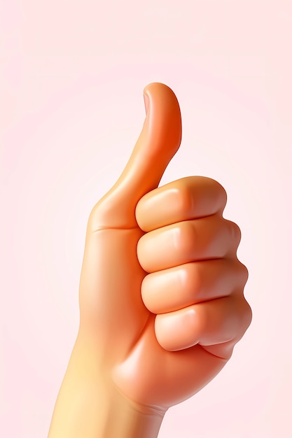 Free photo view of 3d hand showing thumbs up