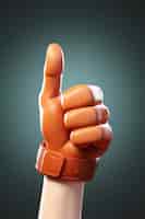 Free photo view of 3d hand showing thumbs up