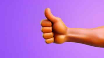 Free photo view of 3d hand showing thumbs up