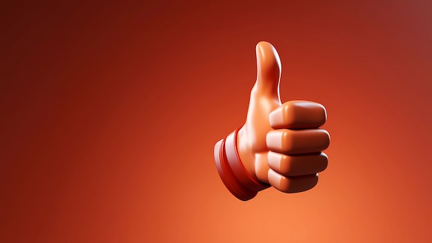 Free photo view of 3d hand showing thumbs up