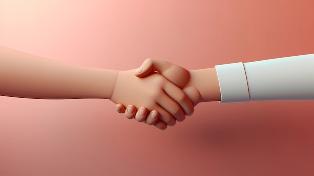 Free photo view of 3d hands showing handshake