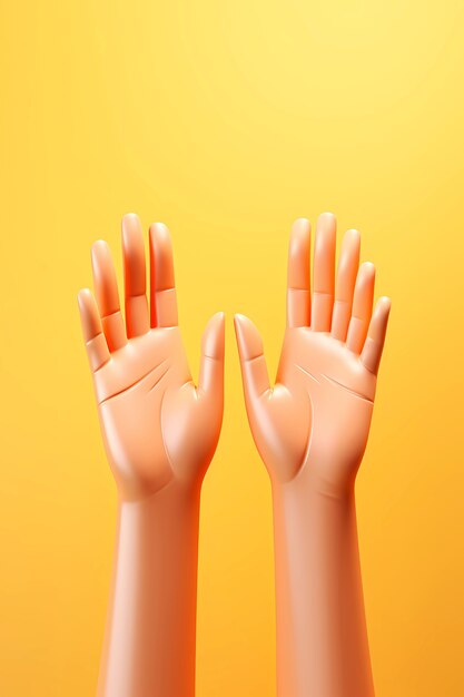 View of 3d hands