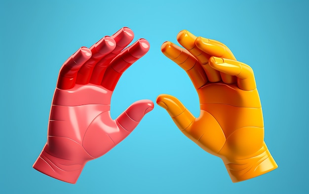 Free photo view of 3d hands