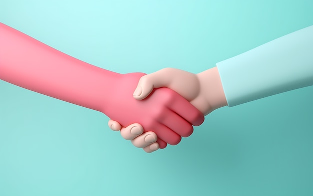 Free photo view of 3d handshake