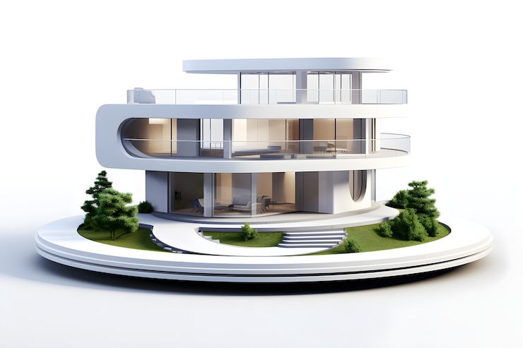 Free Photo view of 3d house model