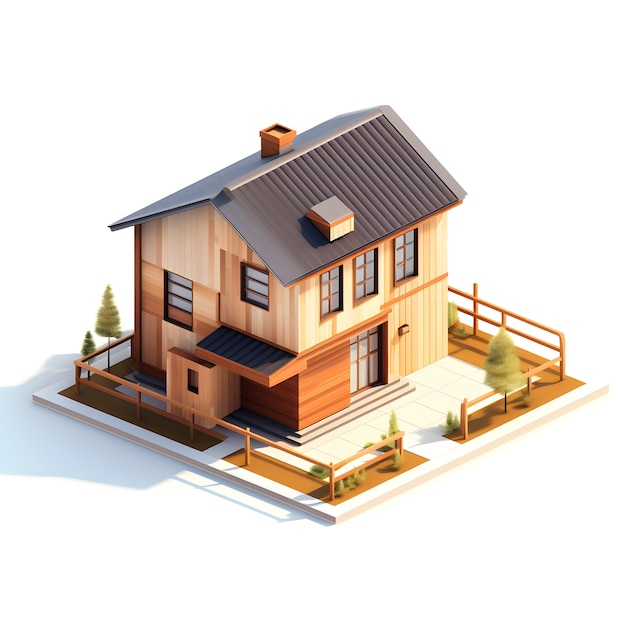 Free photo view of 3d house model
