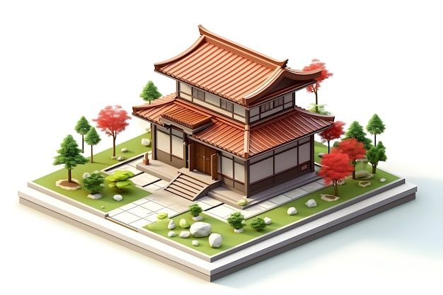 Free photo view of 3d house model