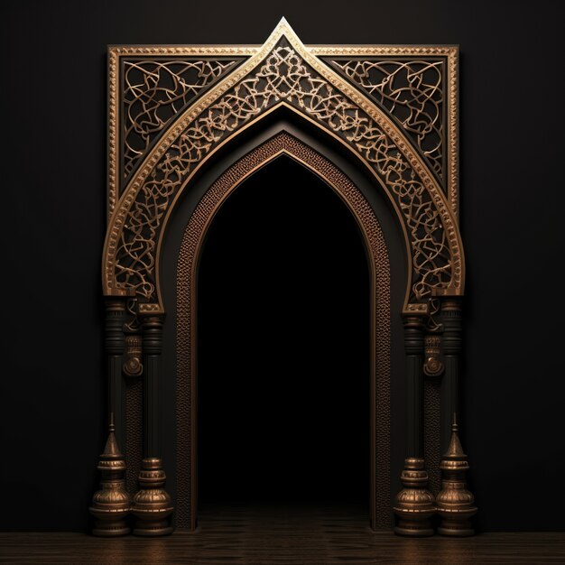 View of 3d islamic arch motif