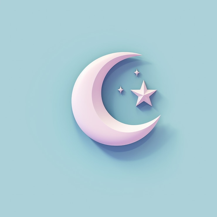 Free Photo view of 3d islamic crescent moon