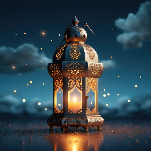 View of 3d islamic lantern