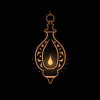 Free photo view of 3d islamic lantern