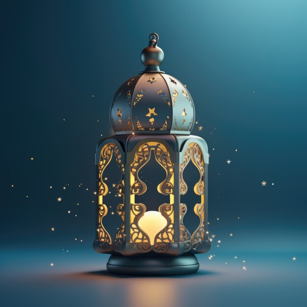 View of 3d islamic lantern