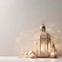 Free photo view of 3d islamic lantern