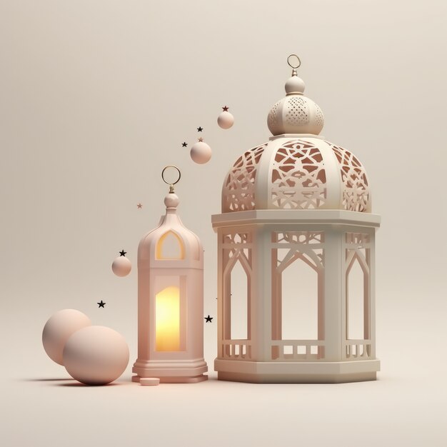 View of 3d islamic lantern