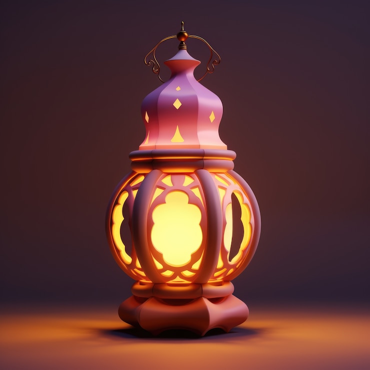Free Photo view of 3d islamic lantern