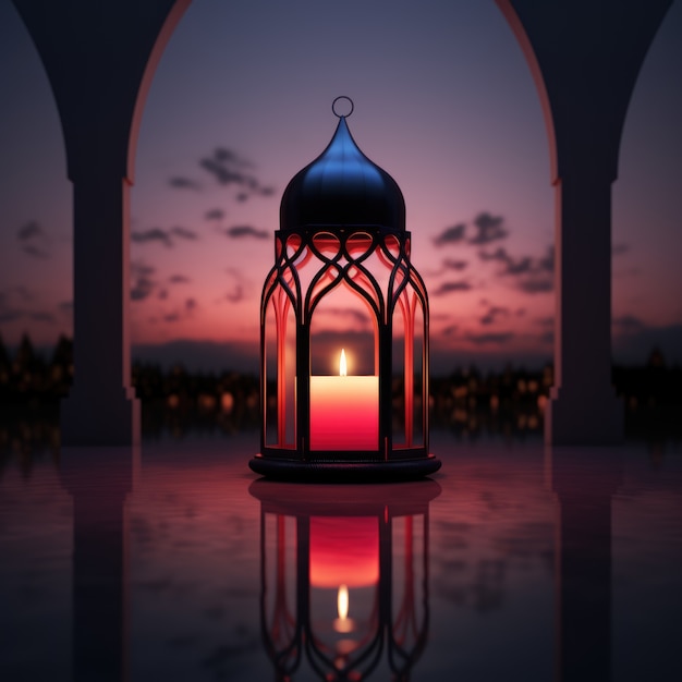 View of 3d islamic lantern