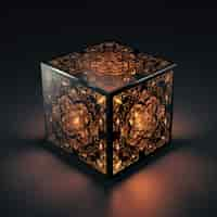 Free photo view of 3d islamic mecca cube