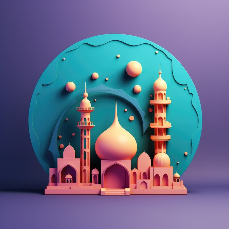 무료 Photo 3d 이슬람 모스크의 전망