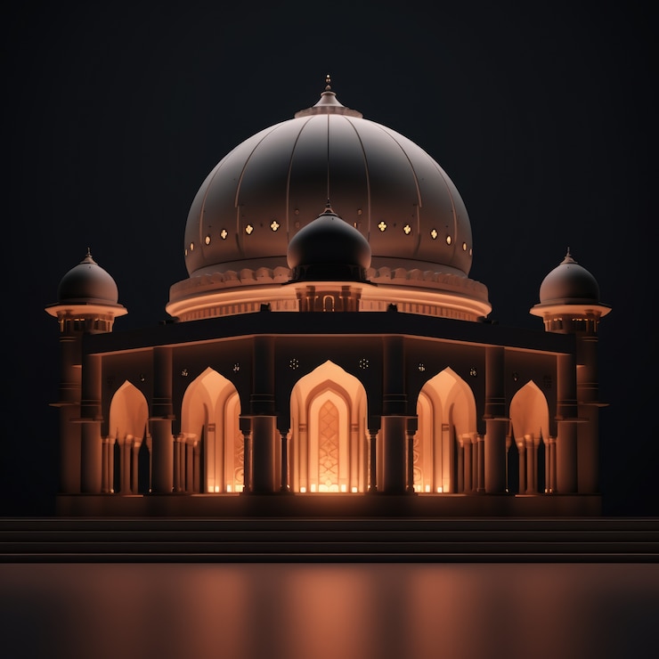 Free Photo view of 3d islamic mosque
