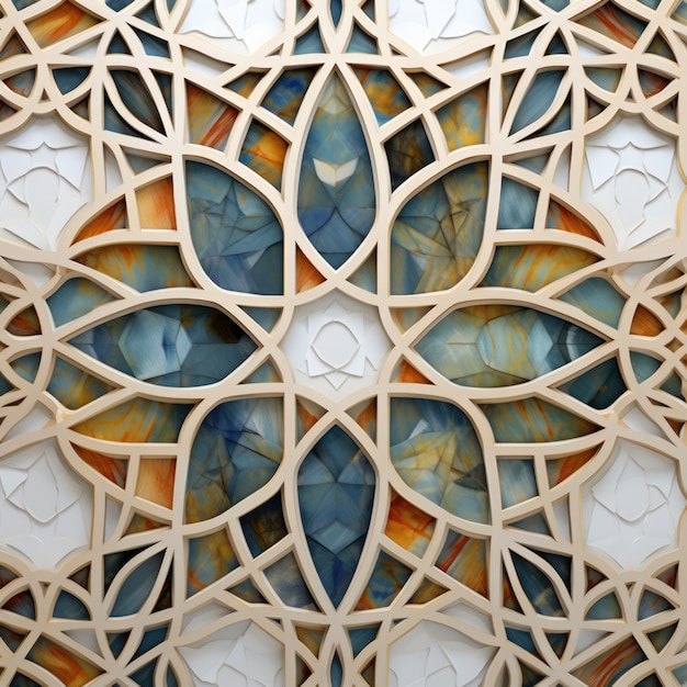 Free photo view of 3d islamic motif