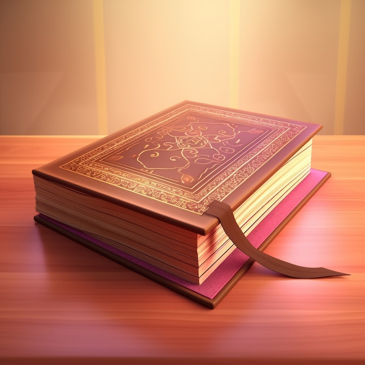 Free Photo view of 3d islamic quran book
