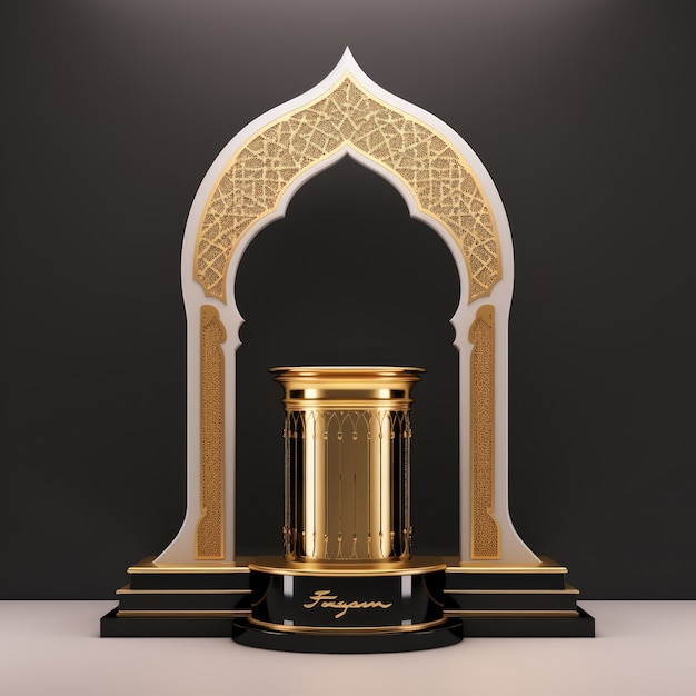 Free photo view of 3d islamic shrine