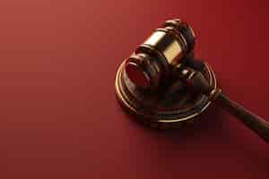 Free photo view of 3d justice gavel
