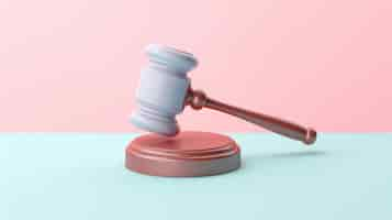 Free photo view of 3d justice gavel