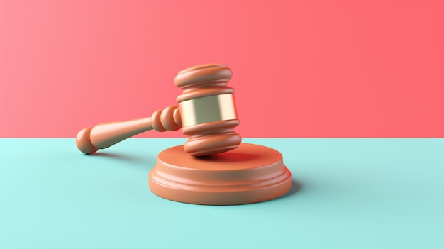 Free photo view of 3d justice gavel