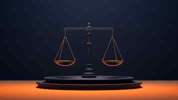 Free photo view of 3d justice scales