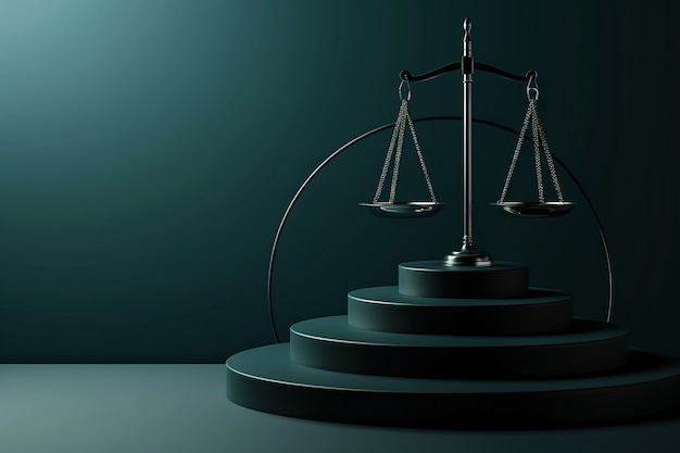 Free photo view of 3d justice scales