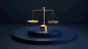 Free photo view of 3d justice scales