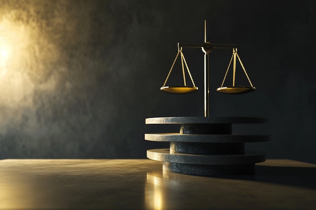 Free photo view of 3d justice scales