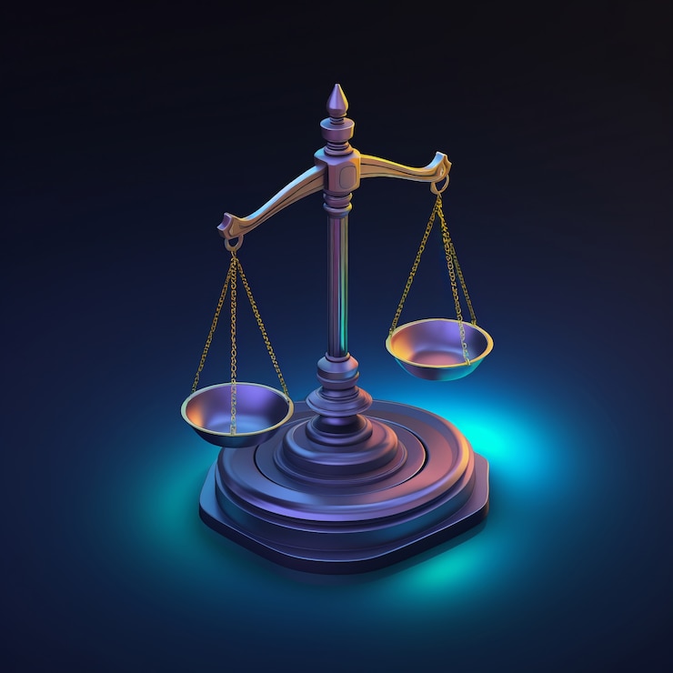 Free Photo view of 3d justice scales