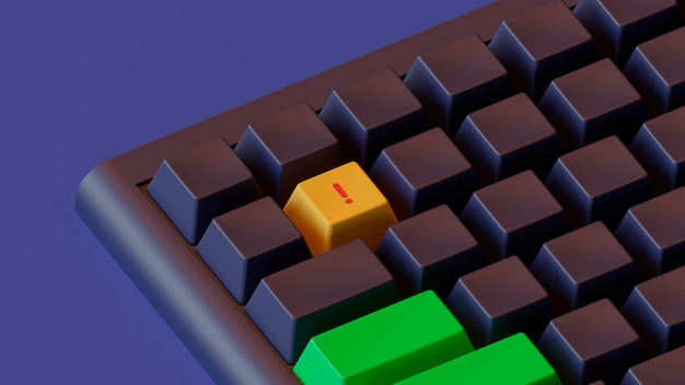 Free photo view of 3d keyboard buttons