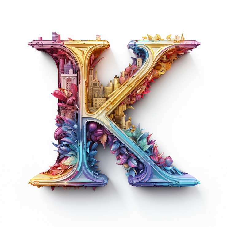 無料Photo 3d 文字 k  都市の建物と葉