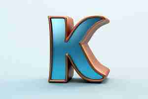 Free photo view of 3d letter k