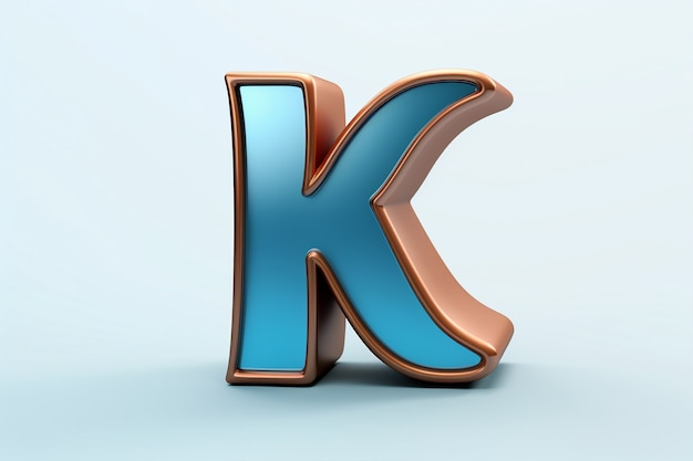 View of 3d letter k