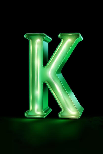 Free photo view of 3d letter k