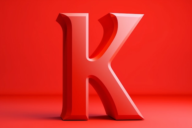 Free photo view of 3d letter k