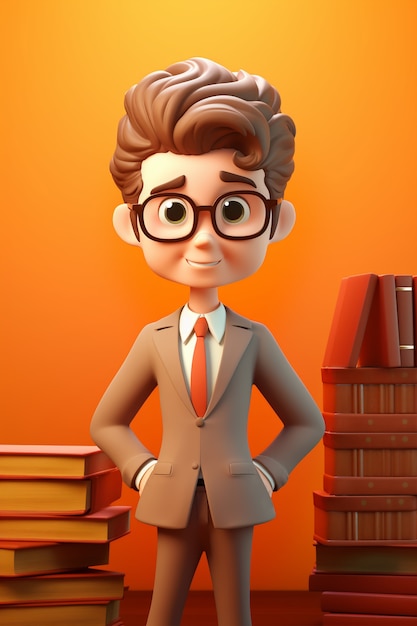 View of 3d male lawyer in suit