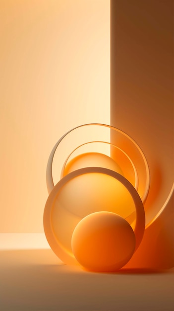 View of 3d modern abstract sphere art