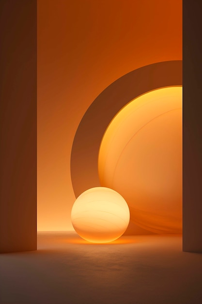 Free photo view of 3d modern abstract sphere art