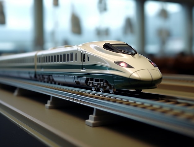 Free photo view of 3d modern high speed train