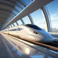 Free photo view of 3d modern high speed train