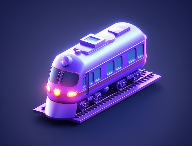 무료 Photo 3d 현대 열차 모델의 전망